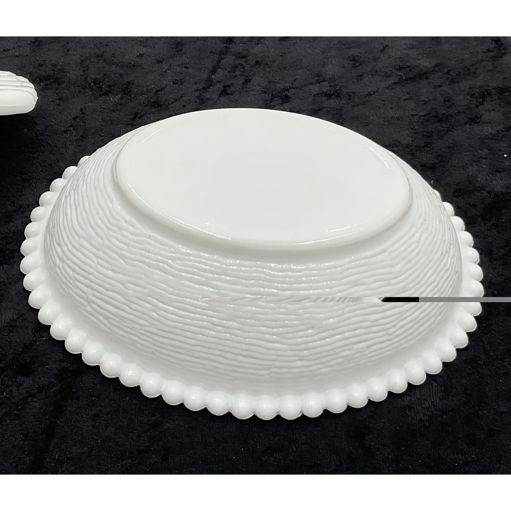 INDIANA HEN ON NEST 7" WHITE MILK GLASS COVERED CANDY DISH BOWL VINTAGE - Picture 5 of 7